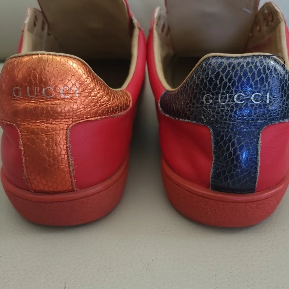 Gucci Freya Hartas Ace Sneakers Embroidered Leather men's 9.5